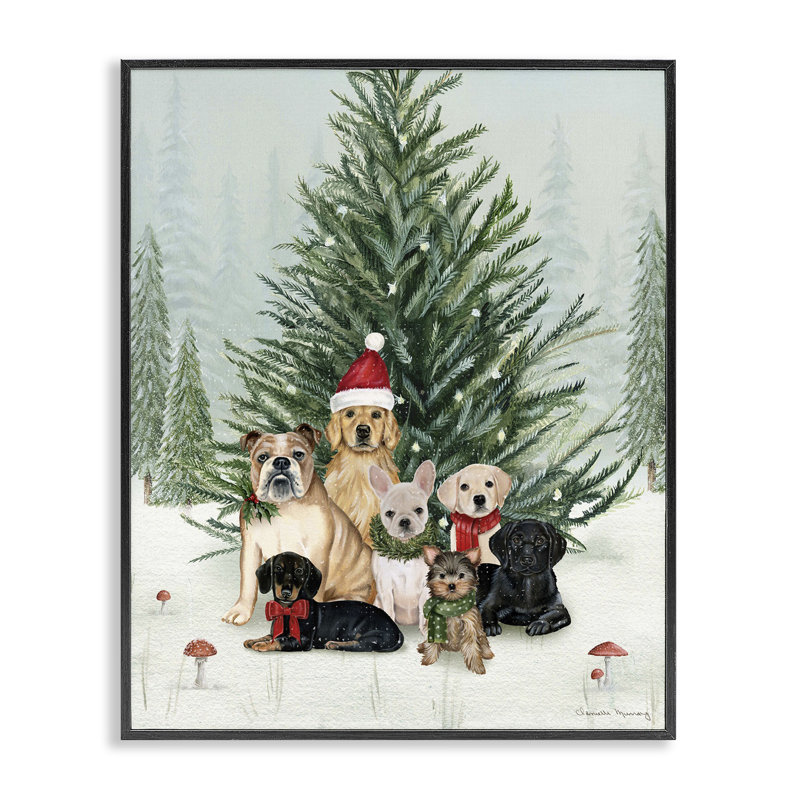 Des vacances sous la neige, H 14 po x l 11 po, Giclée encadrée noir minuit