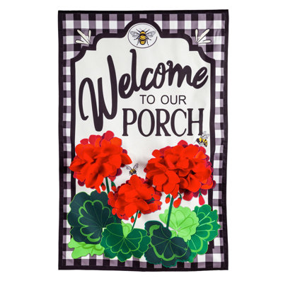 Sepviva 2-Sider Polyester 18 x 12.5 in. Geranium Garden Flag
