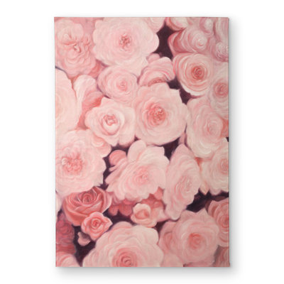 Pink Flower Field Door Mat - Romantic Indoor Outdoor Decor