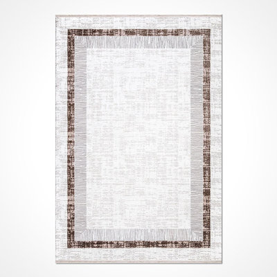 Tapis beige moderne lavable à la machine