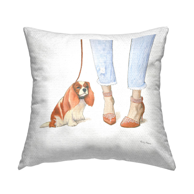 Coussin extérieur Stupell Industries Dog Walk Glam Sparkle Heels