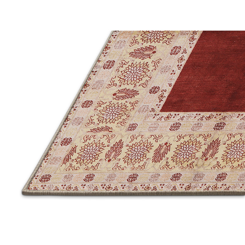 Tapis beige / rouge Brenham, Tapis de couloir 2 pi x 5 pi