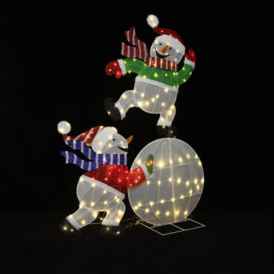 5.5Ft Lighted Snowman on Ornament Outdoor Christmas Decoration with 140 LED Lights