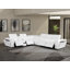 Canapé modulaire inclinable électrique en L 7 pièces avec 4 fauteuils inclinables et appuis-tête électriques en cuir italien-109973469