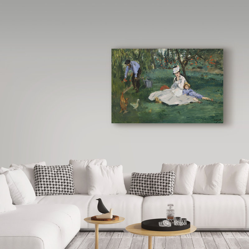«The Monet Family» par Edward Manet, reproduction sur toile, H 32 po x l 22 po x P 2 po