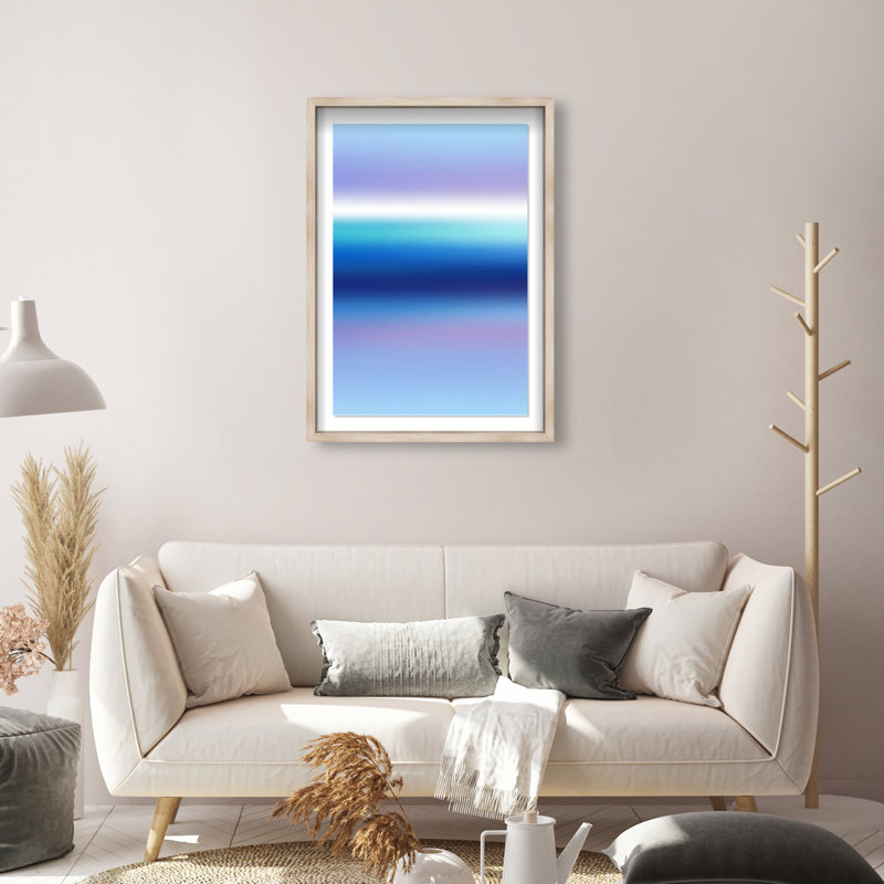 Moonlit Gradient Print by Oliver Gal, 55.5"H x 37.5"W, Natural Oak Shadowbox