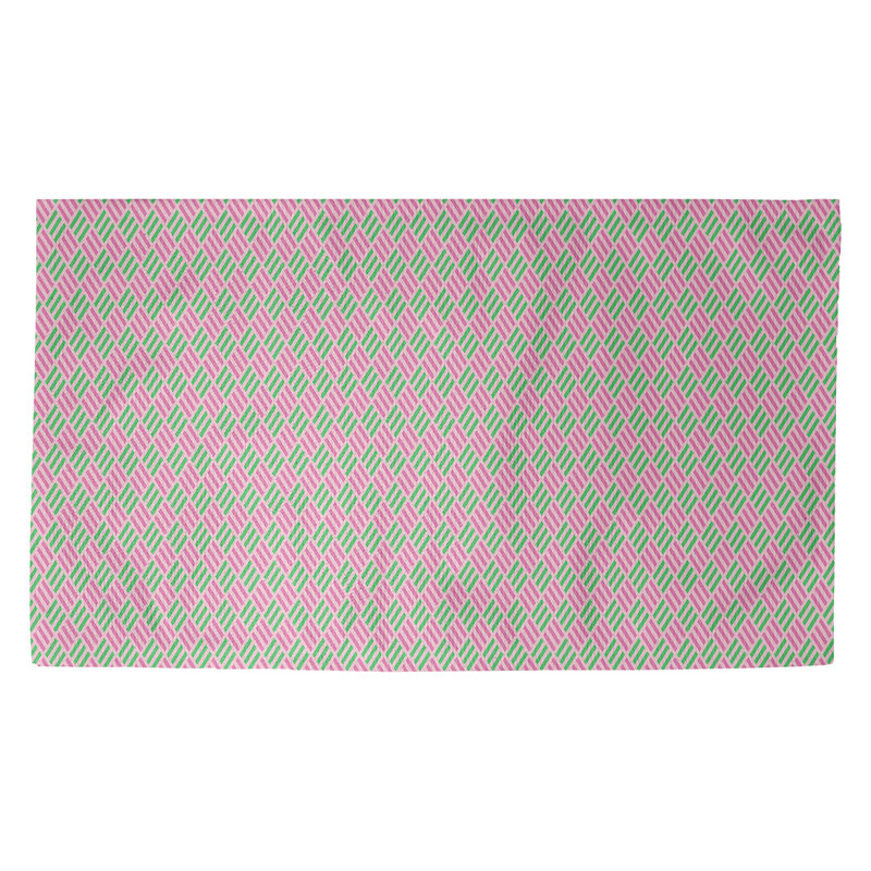 Tapis d’intérieur pour porte à rayures Avicia, Rectangle 2 pi 1 1/2 po x 3 pi 6 po, Rose / vert