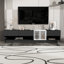 Meuble télé élégant et élégant avec solution de rangement parfaite, console multimédia à deux tons pour téléviseur de 80 po ou moins, meuble télé fonctionnel avec compartiment polyvalent pour le salon-425573564