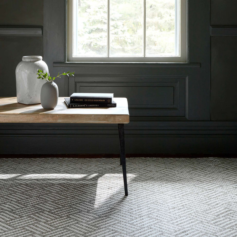 Crisscross Platinum Handwoven Indoor/Outdoor Rug, Rectangle 5' x 8'