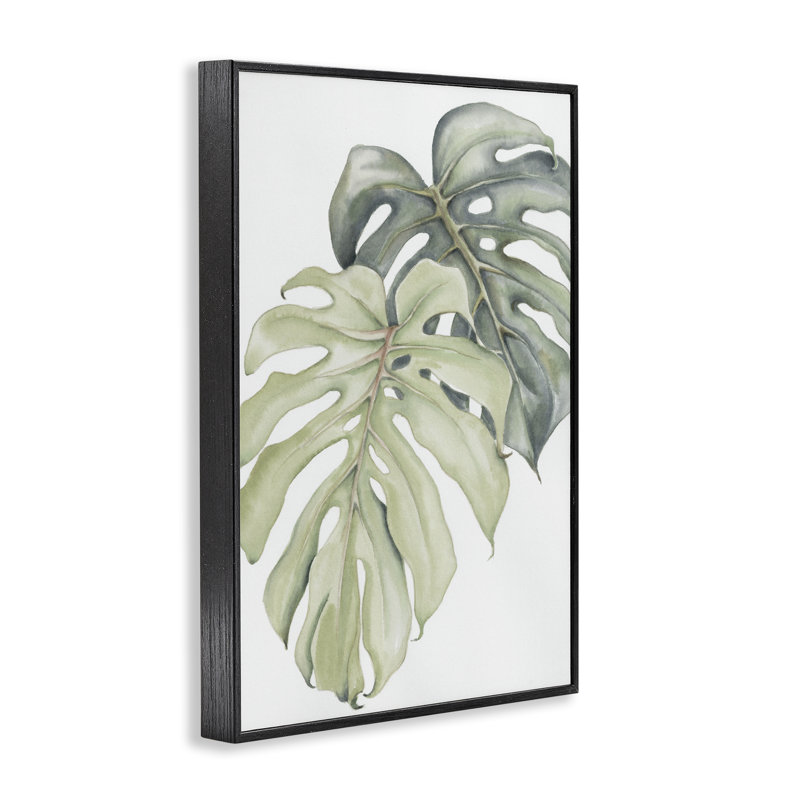 «Philodendron Monstera Leaves», estampe numérique, design par Errico & Slyp, H 18 po x l 12 po, Giclée encadrée noir minuit