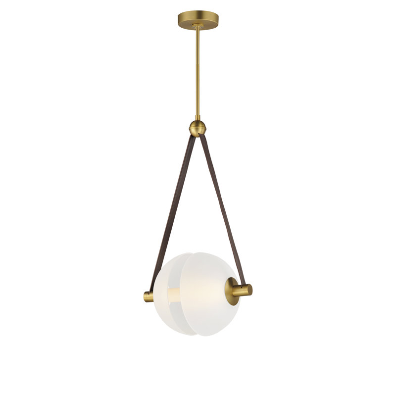 Alessandrina 1 - Light Natural Aged Brass Sphere Pendant, 11.75" H x 17.25" W x 11.75" D