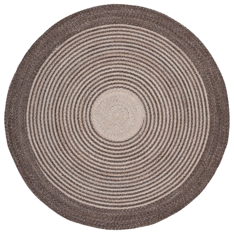 Braided 809 Hand Woven Pet Yarn Pile Geometric Rug, Round 5'