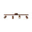 4-Light Linear Semi Flush Mount Track Lighting in Walnut Wood Finish 