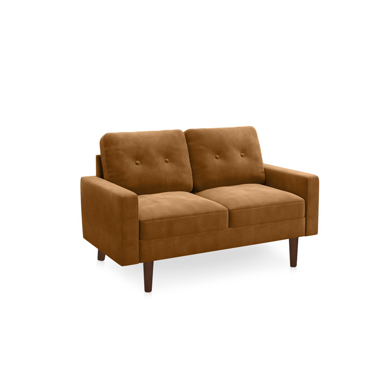 Madian Velvet Sofa, Ginger Velvet, 32.7" H x 58" W x 30" D