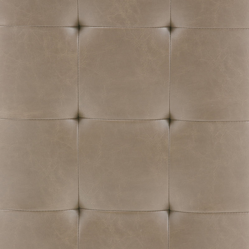 Draper 40" Taupe Faux Leather Tufted Ottoman Bench