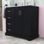 Modern Freestanding Single Bathroom Vanity with Ceramic Sink, Soft-Close Doors and Spacious Storage-1844239954