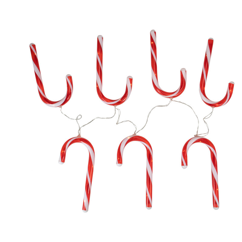 Battery Powered Warm White LED Christmas Candy Cane Lights