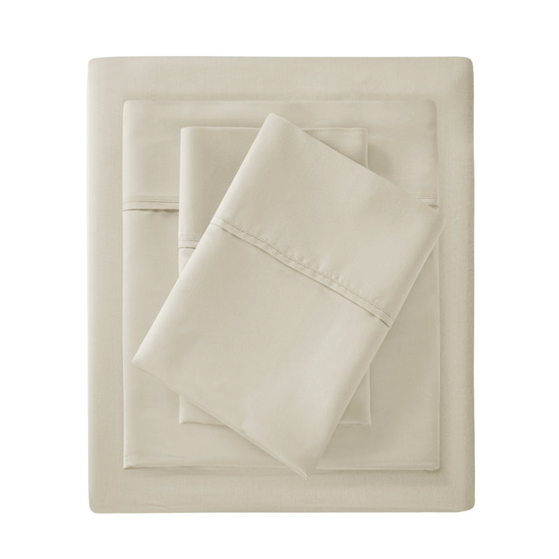 Farwell 300 Thread Count Cotton Deep Pocket Sheet Set, Queen, Taupe