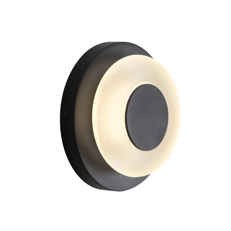 Stephord Outdoor Sconce, Black/Frosted Glass