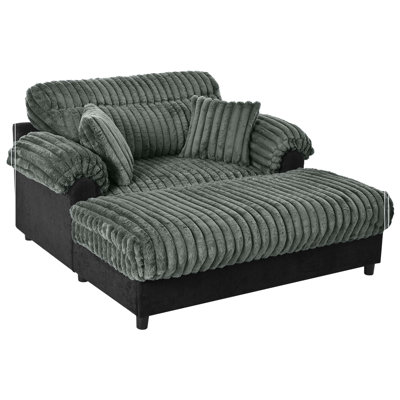 Modern Chaise Lounge Sofa 62" Cloud Chaise Sofa Cozy Plush Sofa Couch with Two Throw Pillows for Living Room, Green
