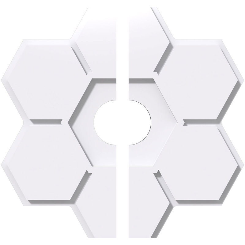 Médaillon de plafond contemporain en PVC de qualité architecturale Daisy, H 1 po x l 40 po x P 40 po