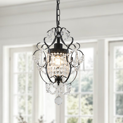 Matt Black Classic Traditional Crystal Pendant Chandelier
