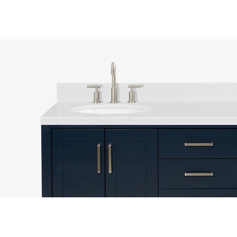 ARIEL Magnolia 60 Double Sink Bathroom Vanity with Top, Midnight Blue