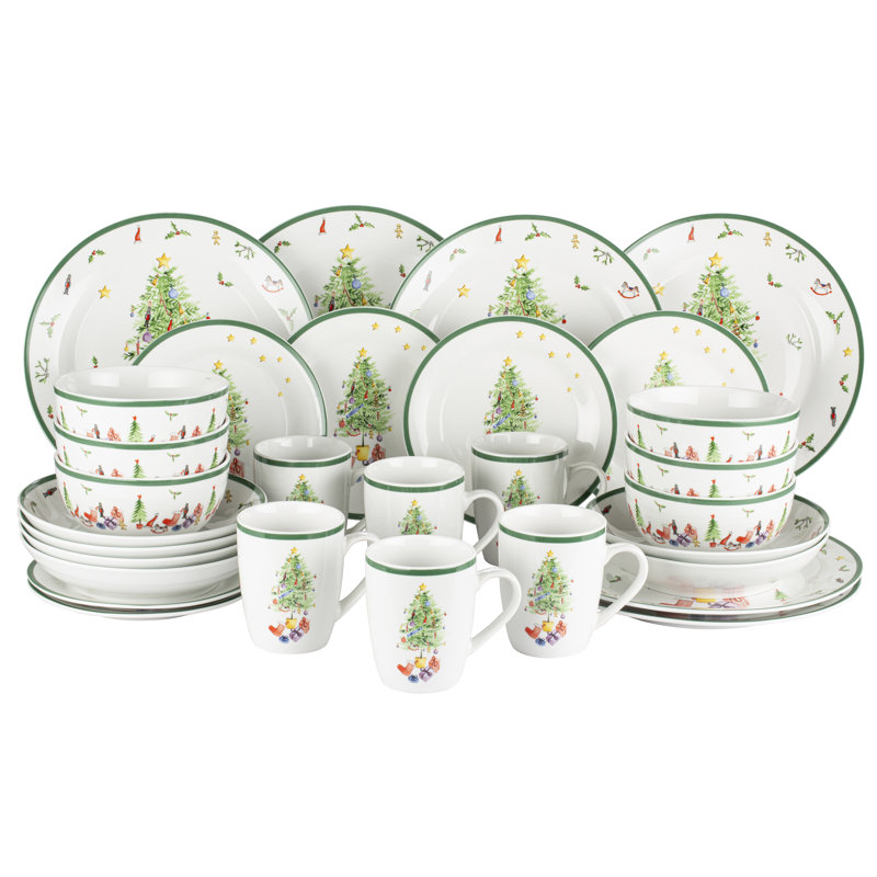 30 Piece Festive Tree Dinner Set