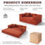 Convertible Sleeper Sofa With Removable Armrests, Corduroy Fabric Sofa Couch, No Assembly Required For Living Room, Dorm, Studio-854940598-849271567