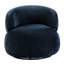 Chaise pivotante en chenille bleue au design moderne de luxe avec détails rembourrés et pivotants à 360 degrés
