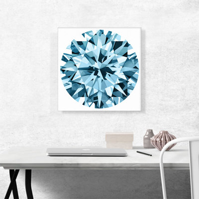 «Blue Round Brilliant Cut Diamond Jewel», reproduction d'art graphique sur toile tendue