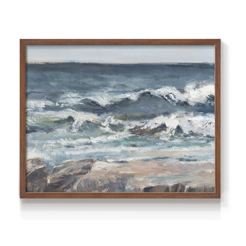 «Ocean Breakers II», reproduction encadrée, H 8 po x l 10 po, Noyer