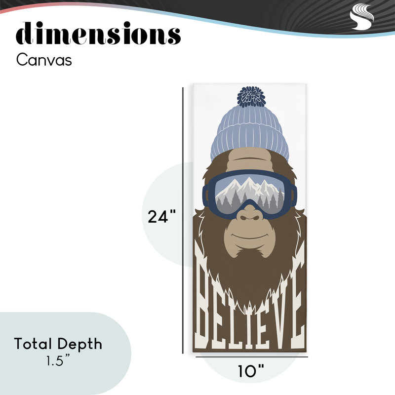 Believe Winter Bigfoot Canvas, design by Marcus Prime