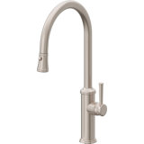Davoli Pull-Down Kitchen Faucet with Button Sprayer - High Arc Spout