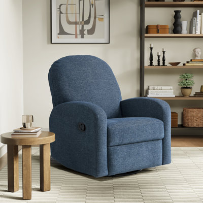 Hallstead 37.4" Wide Modern Super Soft Swivel Rocking Manual Pull Recliner