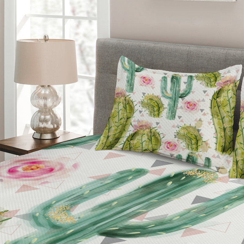 Bunny Polyester Floral Coverlet, King Bedspread + 2 Shams