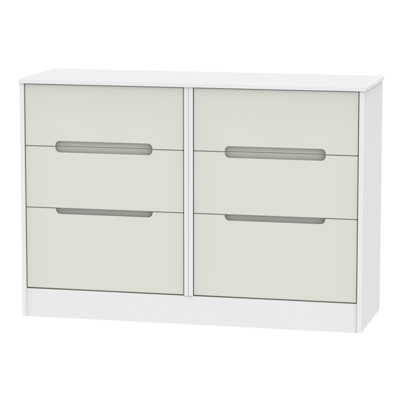 Fully Assembled Vernon 6 Drawer Chest, Kashmir Matt/White