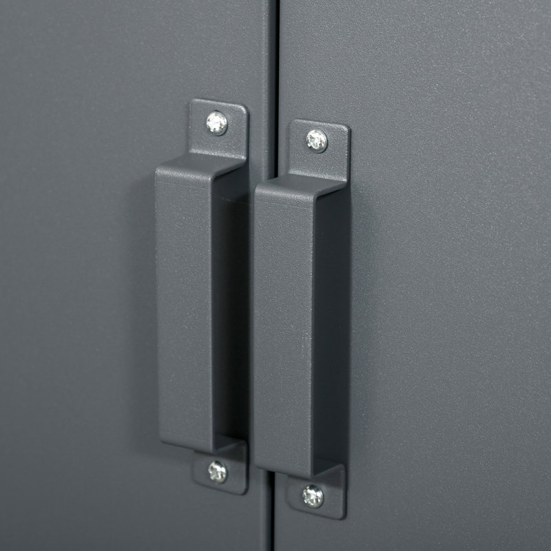 Armoire de rangement industrielle grise - Comprend 3 tablettes pour armoire à fournitures de bureau avec fournitures