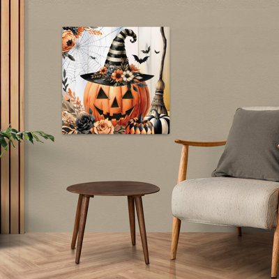 Art floral rétro Jack O'lantern