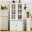 Armoire autoportante moderne avec porte vitrée et rangement pour les couloirs