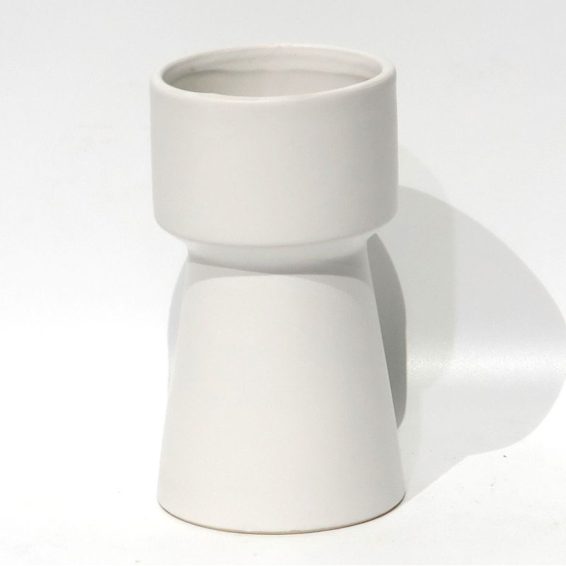 Pot à fleurs en céramique blanche Brande, Blanc