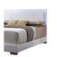 Grand lit Lorimar en cuir synthétique blanc et pieds blancs avec DEL