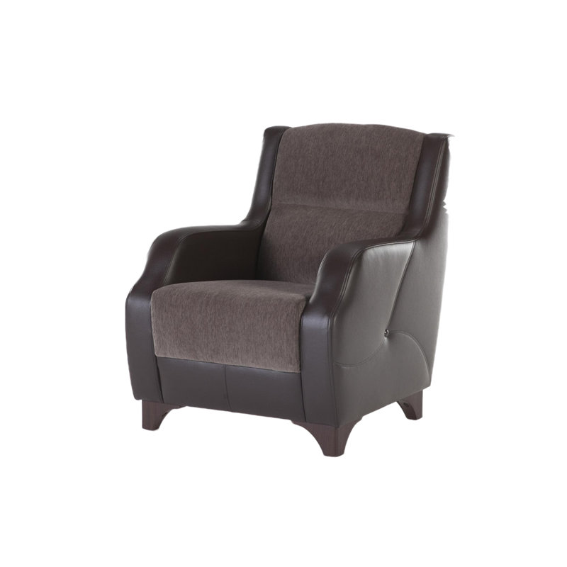 Fauteuil large de 29,1 po Shyla, Mélange de polyester brun Armani