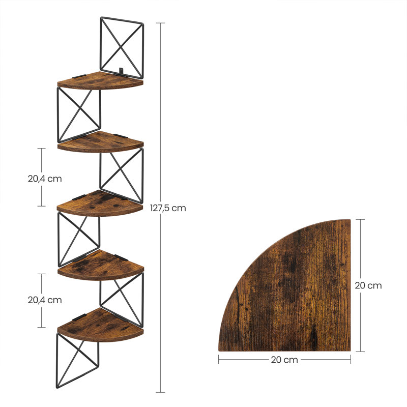 Besaw 127.5 cm H x 20 cm W Corner Bookcase