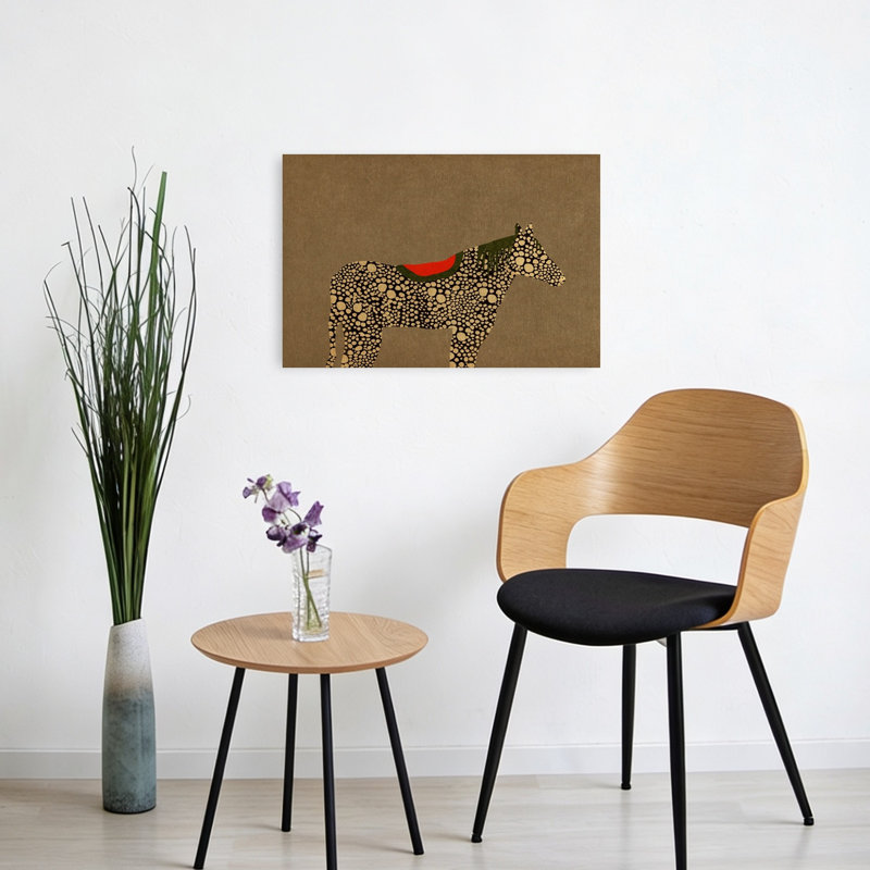 Whimsical Spotted Horse Abstract Modern Whimsical Horse Wall Art Print, 16" H x 24" W
