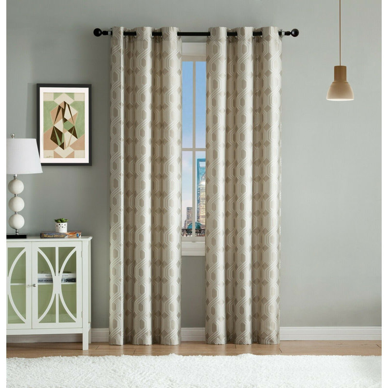 Skipton Semi Sheer Curtain Pair, Taupe