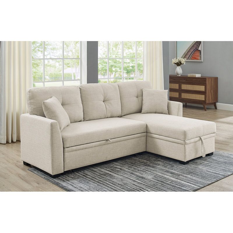 Canapé-lit coulissant, Polyester beige