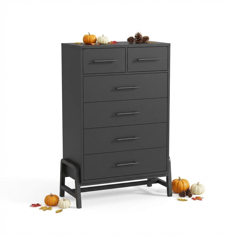 74.9 cm W Chest of 6 Drawers, Black