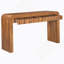 Console rustique avec façade de tiroir cannelée, table d'entrée avec coins incurvés et pieds épais, table de canapé robuste pour le couloir et le salon-593665514