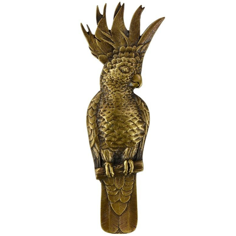 Poignée fantaisie tropicale, Laiton antique, Gauche